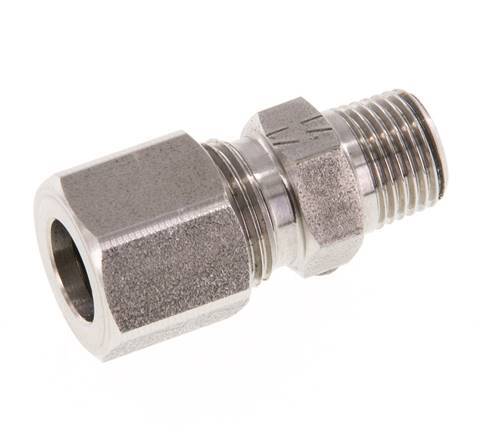 R 1/8'' Buitendraad x 8LL RVS Rechte Snijring Koppeling 100 Bar DIN 2353