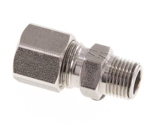 R 1/8'' Buitendraad x 8LL RVS Rechte Snijring Koppeling 100 Bar DIN 2353