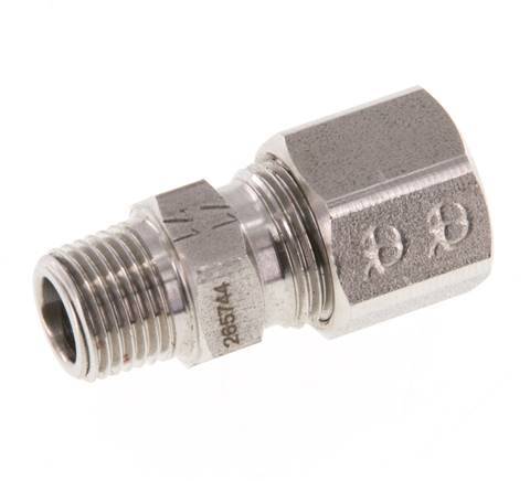 R 1/8'' Buitendraad x 8LL RVS Rechte Snijring Koppeling 100 Bar DIN 2353