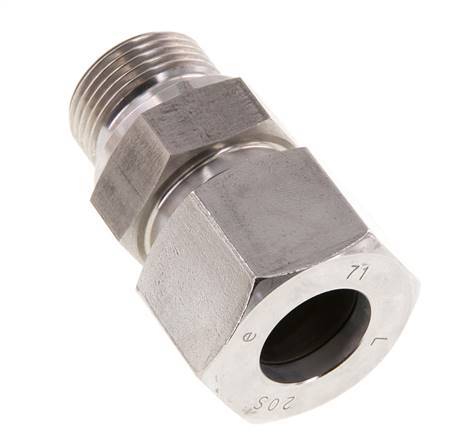 G 3/4'' Buitendraad x 20S RVS Rechte Snijring Koppeling 400 Bar DIN 2353