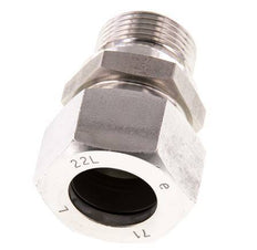 G 3/4'' Buitendraad x 22L RVS Rechte Snijring Koppeling 160 Bar DIN 2353