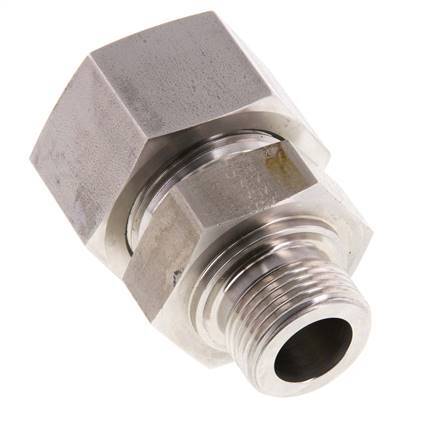 G 3/4'' Buitendraad x 25S RVS Rechte Snijring Koppeling 400 Bar DIN 2353