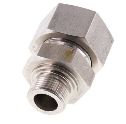 G 3/4'' Buitendraad x 25S RVS Rechte Snijring Koppeling 400 Bar DIN 2353