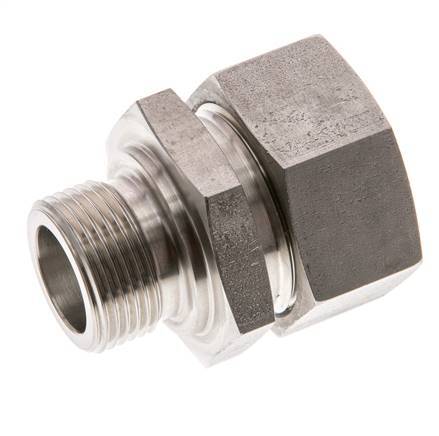 G 3/4'' Buitendraad x 28L RVS Rechte Snijring Koppeling 160 Bar DIN 2353