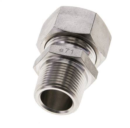 3/4'' NPT Buitendraad x 22L RVS Rechte Snijring Koppeling 160 Bar DIN 2353