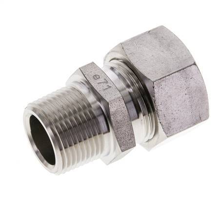 3/4'' NPT Buitendraad x 22L RVS Rechte Snijring Koppeling 160 Bar DIN 2353