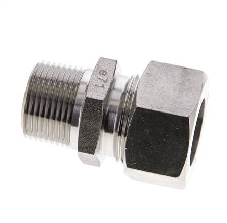 3/4'' NPT Buitendraad x 22L RVS Rechte Snijring Koppeling 160 Bar DIN 2353