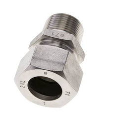 3/4'' NPT Buitendraad x 22L RVS Rechte Snijring Koppeling 160 Bar DIN 2353