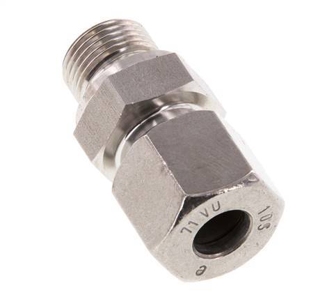 G 3/8'' Buitendraad x 10S RVS Rechte Snijring Koppeling 630 Bar DIN 2353