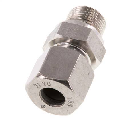 G 3/8'' Buitendraad x 10S RVS Rechte Snijring Koppeling 630 Bar DIN 2353