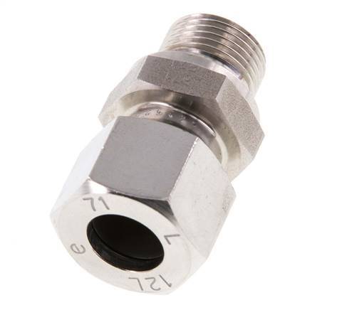 G 3/8'' Buitendraad x 12L RVS Rechte Snijring Koppeling 315 Bar DIN 2353