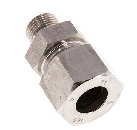 G 3/8'' Buitendraad x 16S RVS Rechte Snijring Koppeling 400 Bar DIN 2353