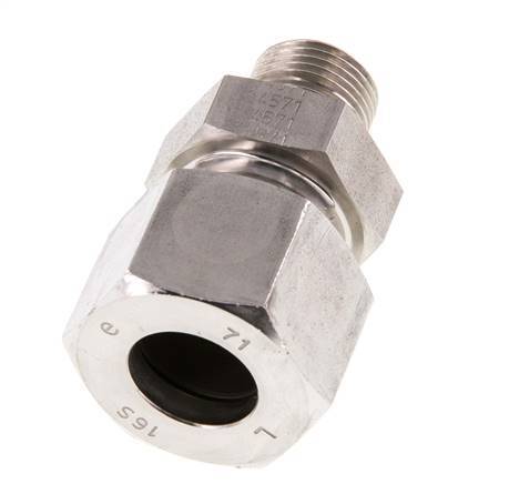 G 3/8'' Buitendraad x 16S RVS Rechte Snijring Koppeling 400 Bar DIN 2353