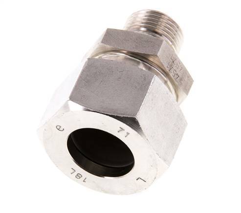 G 3/8'' Buitendraad x 18L RVS Rechte Snijring Koppeling 315 Bar DIN 2353