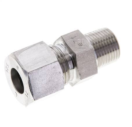 3/8'' NPT Male x 12S Stainless steel Straight Cutting Ring 630 Bar DIN 2353