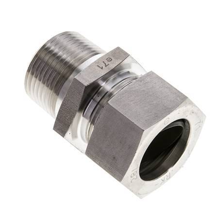 1'' NPT Male x 28L Stainless steel Straight Cutting Ring 160 Bar DIN 2353