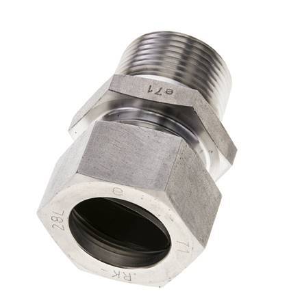 1'' NPT Male x 28L Stainless steel Straight Cutting Ring 160 Bar DIN 2353