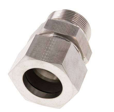 G 1 1/2'' Buitendraad x 38S RVS Rechte Snijring Koppeling 315 Bar DIN 2353