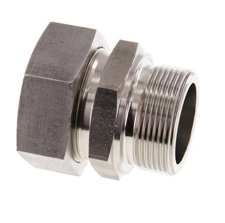 G 1 1/2'' Buitendraad x 42L RVS Rechte Snijring Koppeling 160 Bar DIN 2353