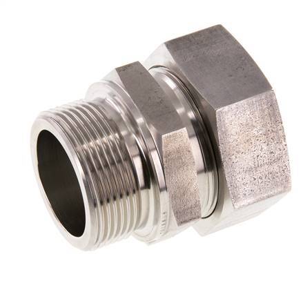 G 1 1/2'' Buitendraad x 42L RVS Rechte Snijring Koppeling 160 Bar DIN 2353