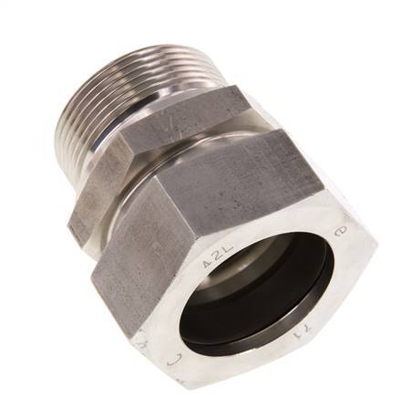 G 1 1/2'' Buitendraad x 42L RVS Rechte Snijring Koppeling 160 Bar DIN 2353