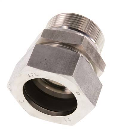 G 1 1/2'' Buitendraad x 42L RVS Rechte Snijring Koppeling 160 Bar DIN 2353