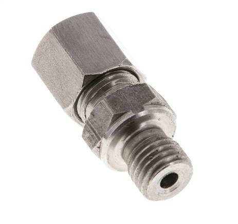 M12x1.5 Buitendraad x 6S RVS Rechte Snijring Koppeling 630 Bar DIN 2353