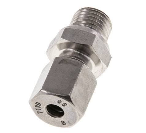 M14x1.5 Buitendraad x 6S RVS Rechte Snijring Koppeling 630 Bar DIN 2353