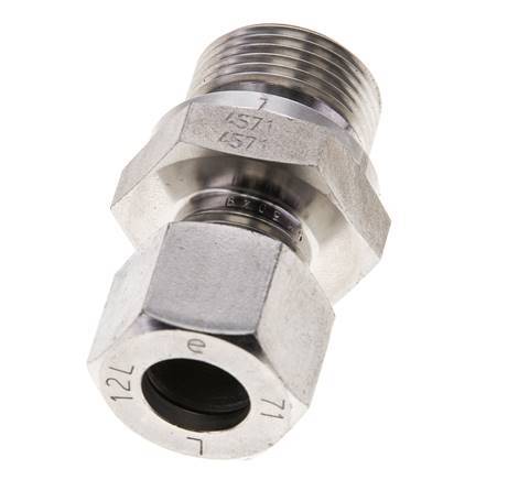 M22x1.5 Male x 12L Stainless steel Straight Cutting Ring 315 Bar DIN 2353