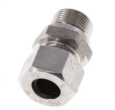 M22x1.5 Buitendraad x 15L RVS Rechte Snijring Koppeling 315 Bar DIN 2353