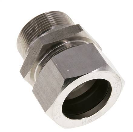 M42x2 Buitendraad x 35L RVS Rechte Snijring Koppeling 160 Bar DIN 2353