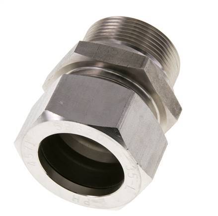 M42x2 Buitendraad x 35L RVS Rechte Snijring Koppeling 160 Bar DIN 2353