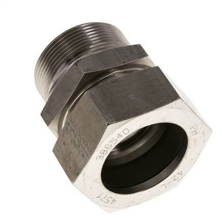 M48x2 Buitendraad x 42L RVS Rechte Snijring Koppeling 160 Bar DIN 2353