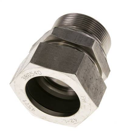 M48x2 Buitendraad x 42L RVS Rechte Snijring Koppeling 160 Bar DIN 2353