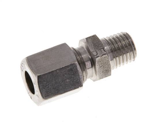 M8x1 Buitendraad x 6LL RVS Rechte Snijring Koppeling 100 Bar DIN 2353
