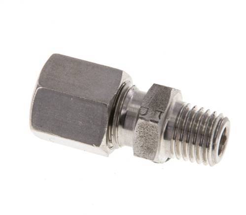 M8x1 Buitendraad x 6LL RVS Rechte Snijring Koppeling 100 Bar DIN 2353