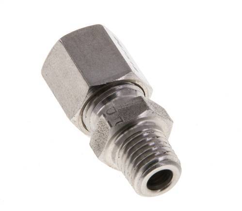 M8x1 Buitendraad x 6LL RVS Rechte Snijring Koppeling 100 Bar DIN 2353
