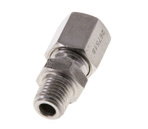 M8x1 Buitendraad x 6LL RVS Rechte Snijring Koppeling 100 Bar DIN 2353