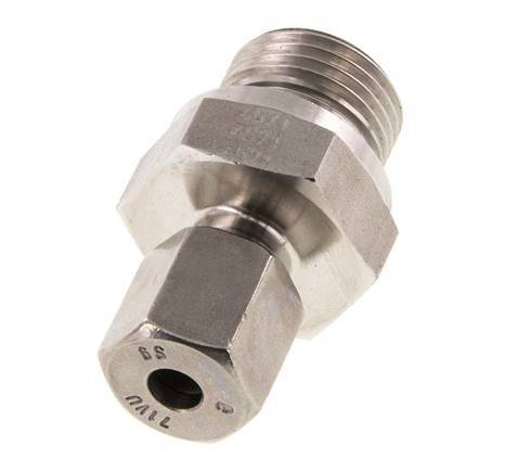 G 1/2'' Buitendraad x 6S RVS Rechte Snijring Koppeling met FKM Afdichting 630 Bar DIN 2353