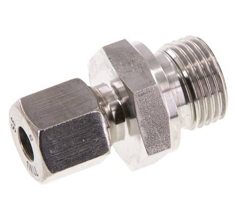 G 1/2'' Buitendraad x 8S RVS Rechte Snijring Koppeling met FKM Afdichting 630 Bar DIN 2353