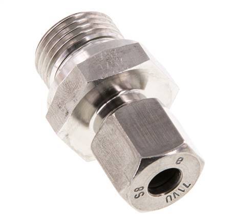 G 1/2'' Buitendraad x 8S RVS Rechte Snijring Koppeling met FKM Afdichting 630 Bar DIN 2353