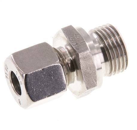 G 1/2'' Buitendraad x 10S RVS Rechte Snijring Koppeling met FKM Afdichting 630 Bar DIN 2353
