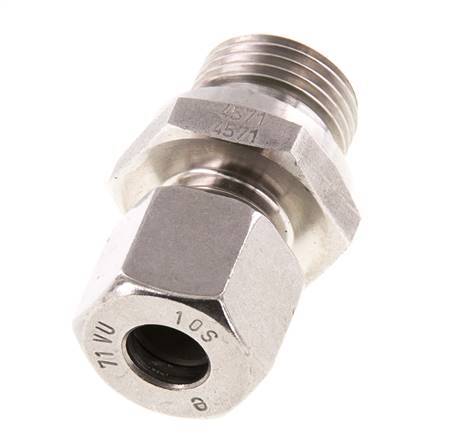G 1/2'' Buitendraad x 10S RVS Rechte Snijring Koppeling met FKM Afdichting 630 Bar DIN 2353