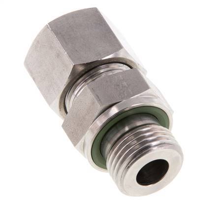 G 1/2'' Buitendraad x 14S RVS Rechte Snijring Koppeling met FKM Afdichting 630 Bar DIN 2353