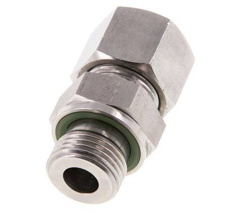 G 1/2'' Buitendraad x 14S RVS Rechte Snijring Koppeling met FKM Afdichting 630 Bar DIN 2353