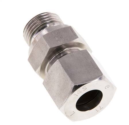 G 1/2'' Buitendraad x 14S RVS Rechte Snijring Koppeling met FKM Afdichting 630 Bar DIN 2353