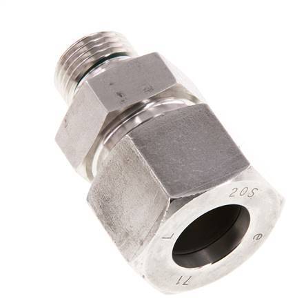 G 1/2'' Buitendraad x 20S RVS Rechte Snijring Koppeling met FKM Afdichting 400 Bar DIN 2353