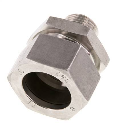 G 1/2'' Buitendraad x 28L RVS Rechte Snijring Koppeling met FKM Afdichting 160 Bar DIN 2353