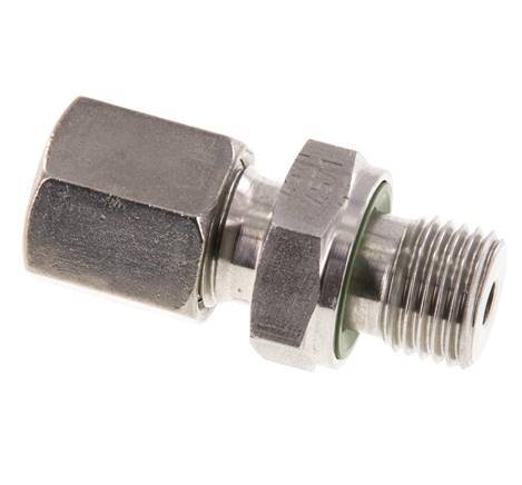 G 1/4'' Buitendraad x 6S RVS Rechte Snijring Koppeling met FKM Afdichting 630 Bar DIN 2353