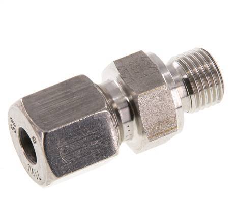 G 1/4'' Buitendraad x 8S RVS Rechte Snijring Koppeling met FKM Afdichting 630 Bar DIN 2353